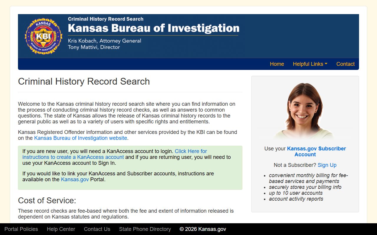 KBI criminal history portal for Kansas court and arrest record checks